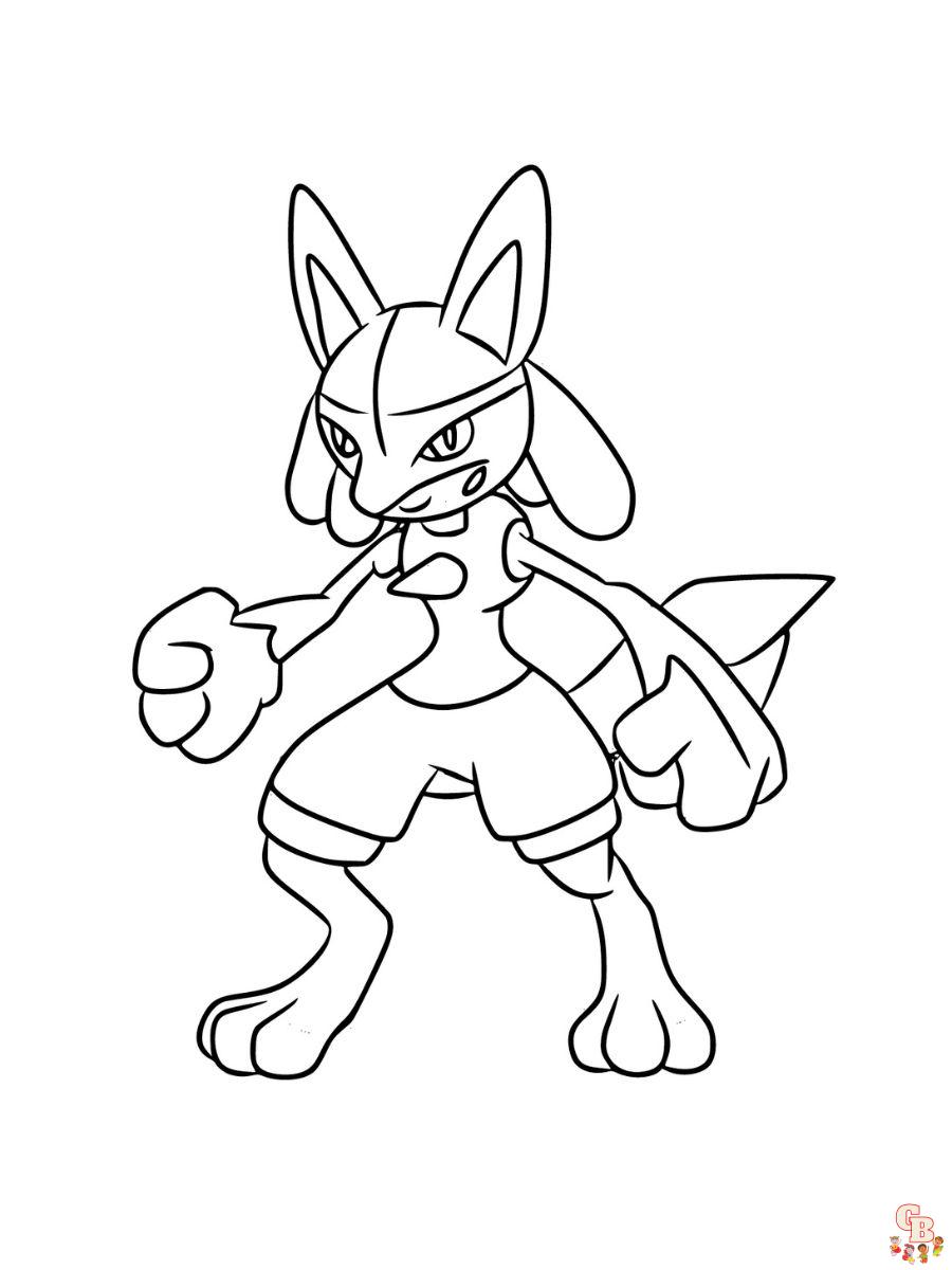 pokemon coloring pages lucario