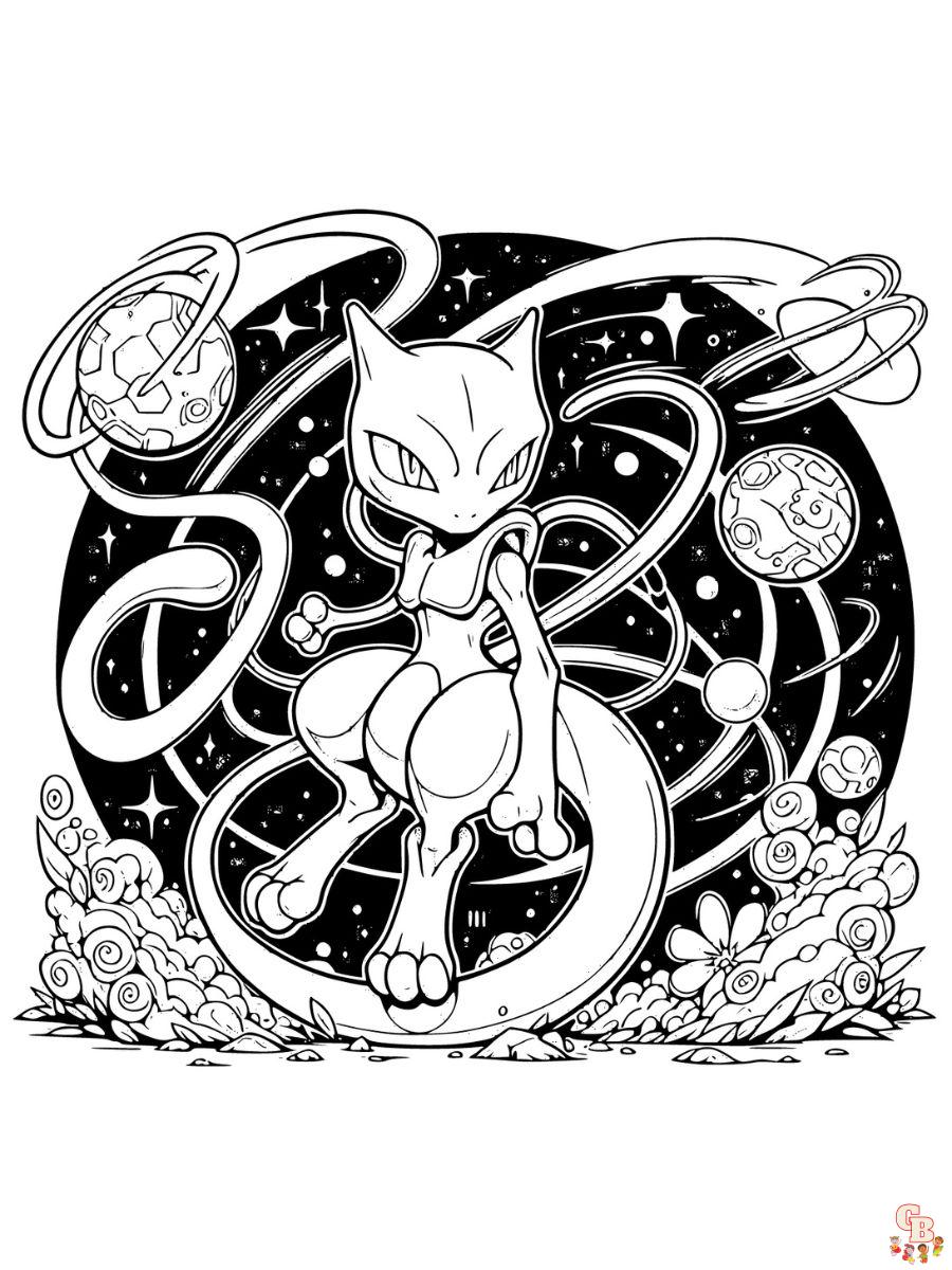 pokemon coloring pages mewtwo