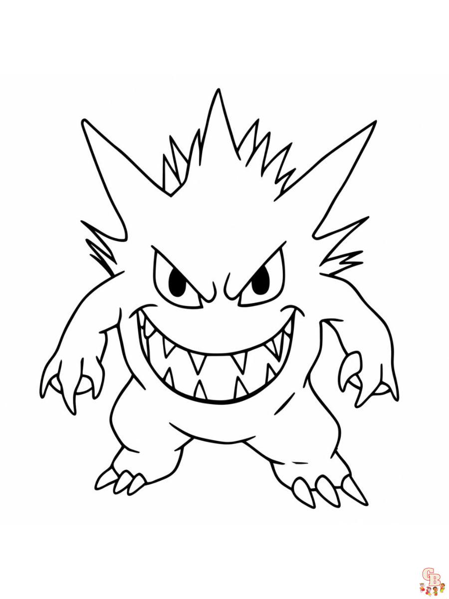 pokemon gengar coloring pages free