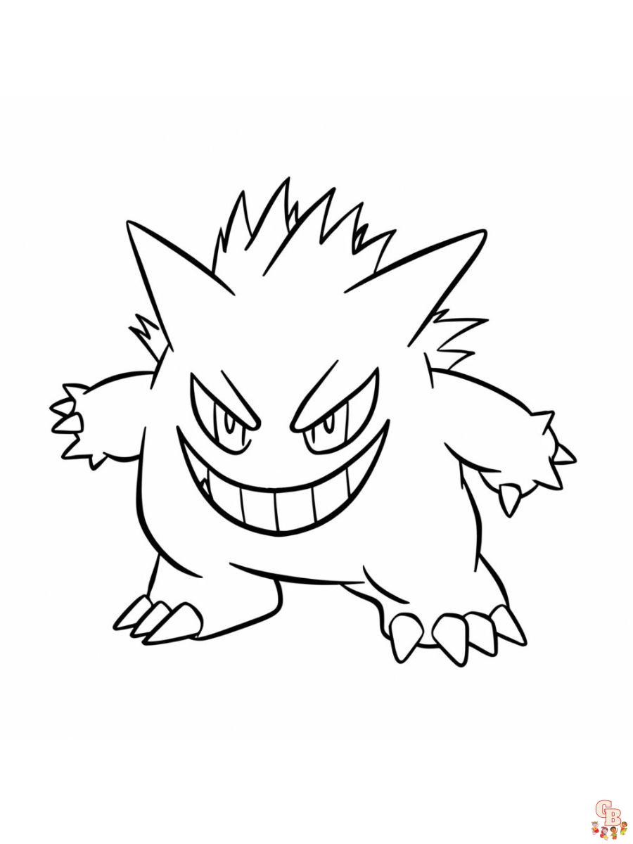 gengar pokemon coloring pages