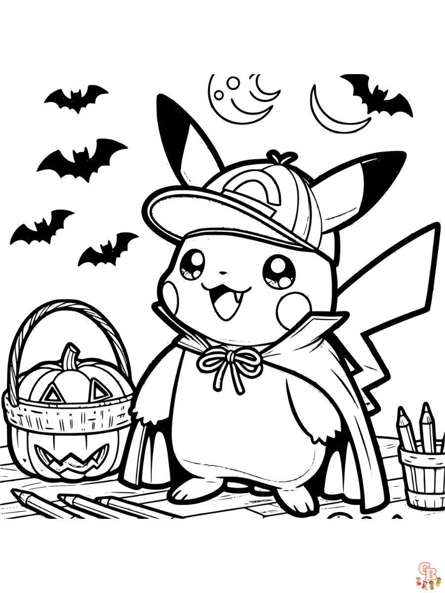 pokemon halloween coloring page