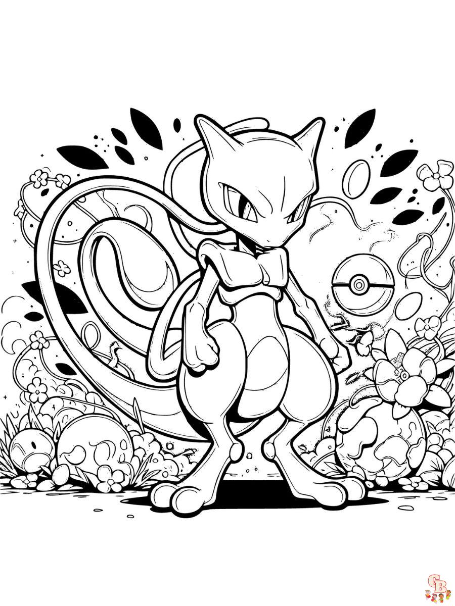 pokemon mewtwo coloring pages