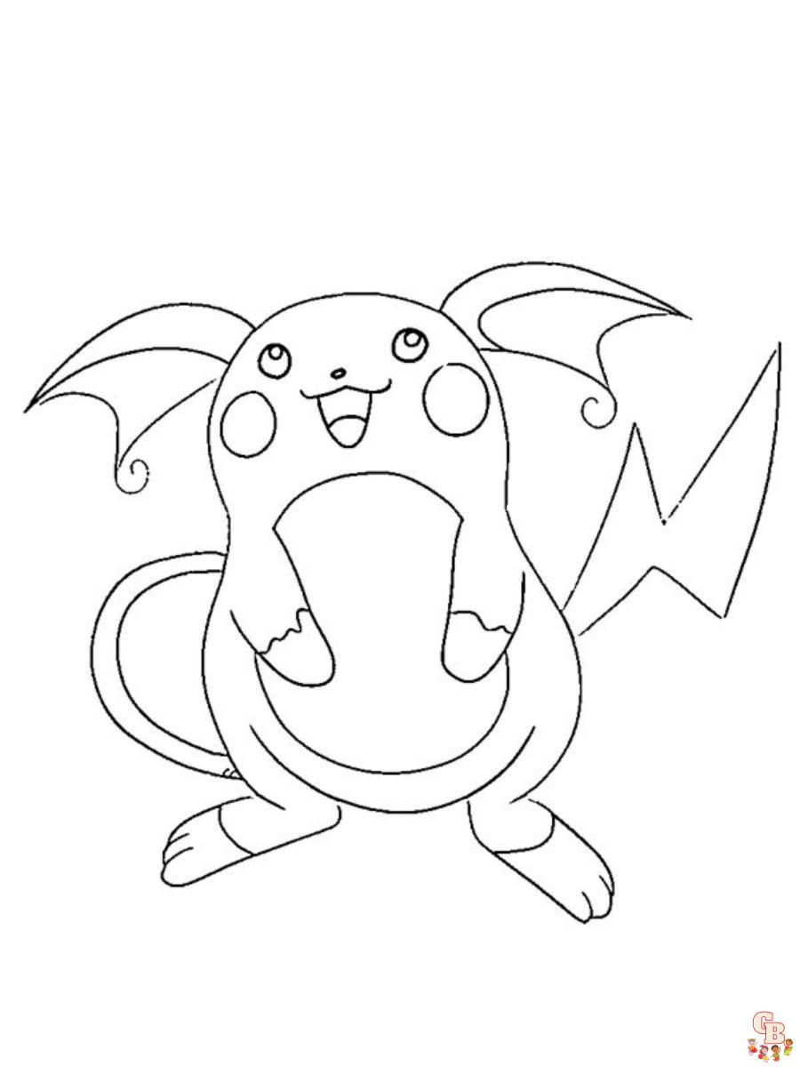 pokemon raichu coloring pages