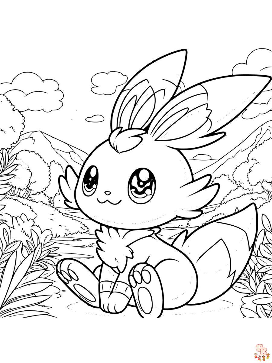pokemon scorbunny coloring pages free