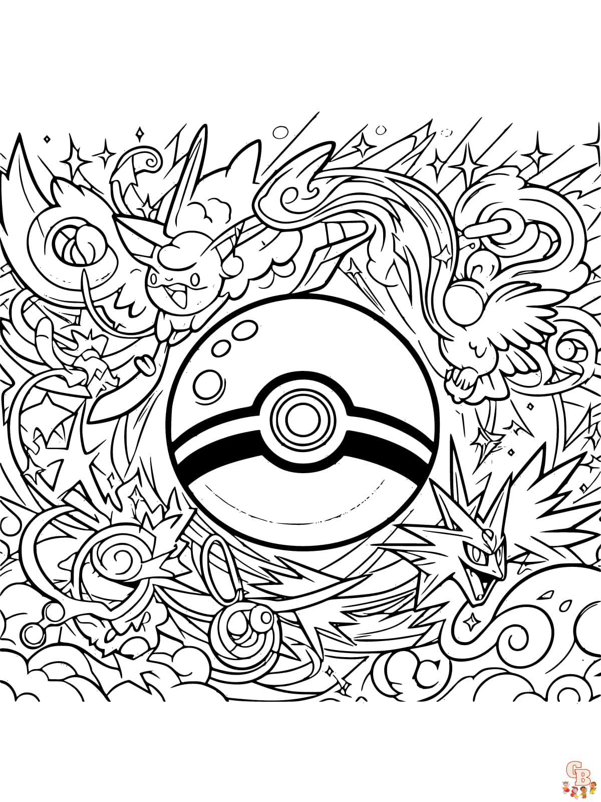 printable pokemon ball coloring page