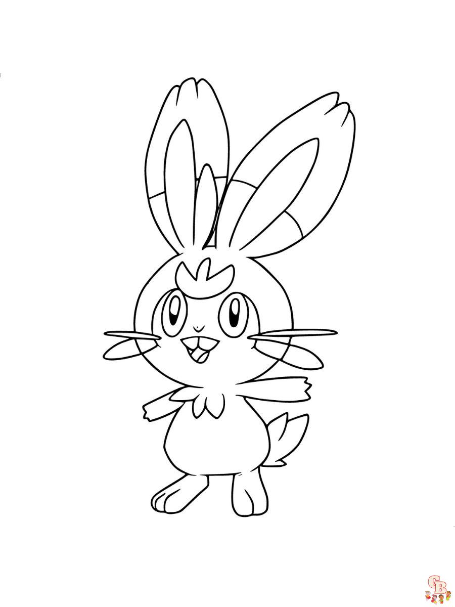 scorbunny pokemon coloring pages
