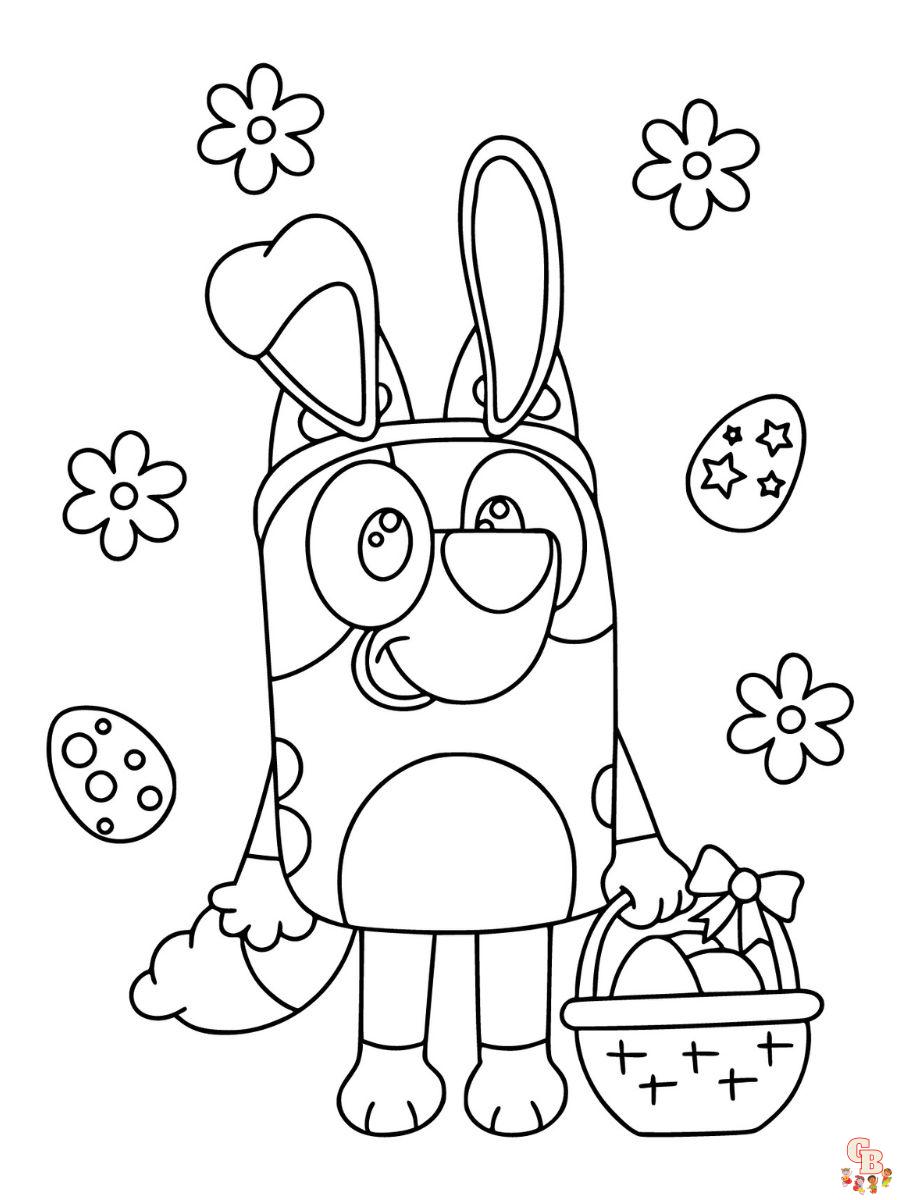 Easter Bluey coloring pages