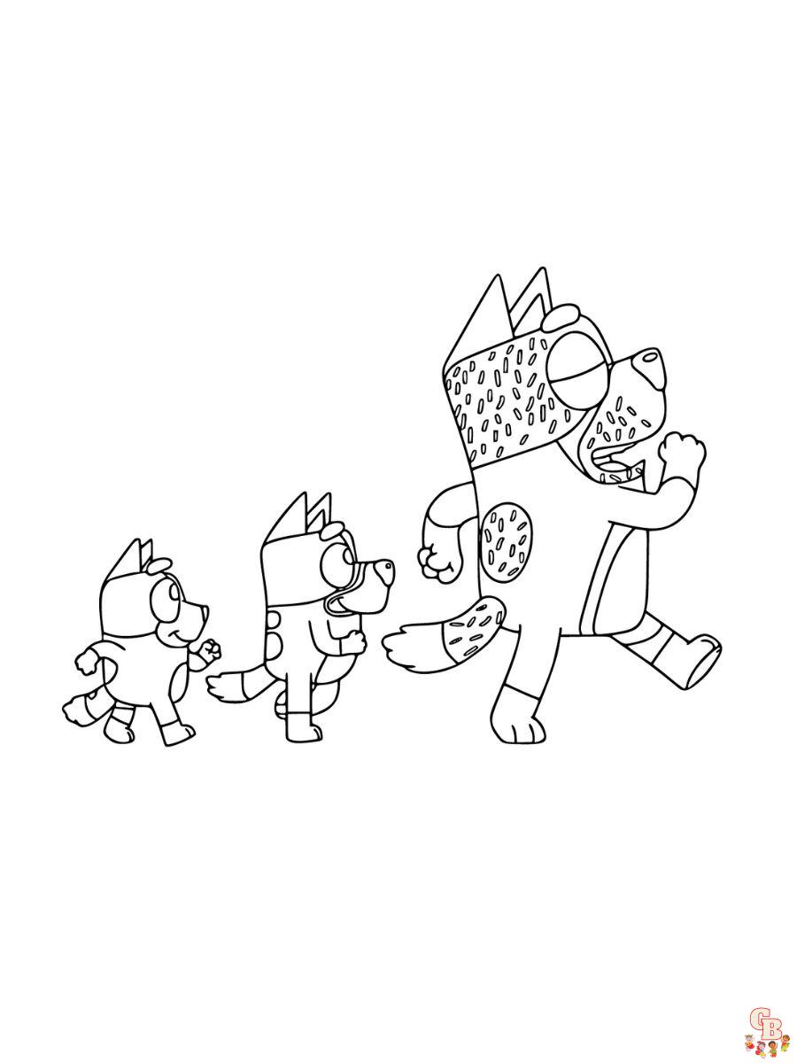 Free bluey bandit coloring pages