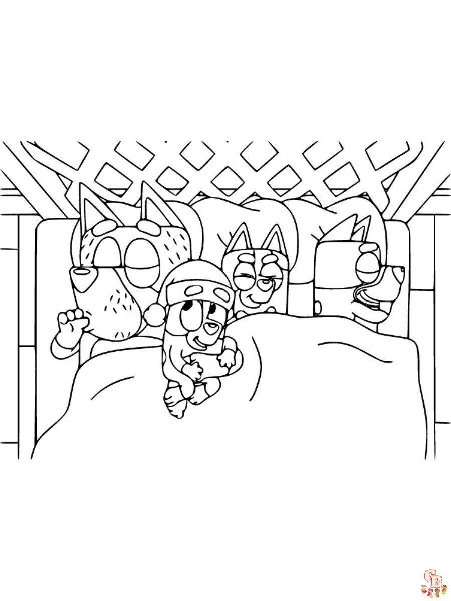 Free bluey family coloring pages