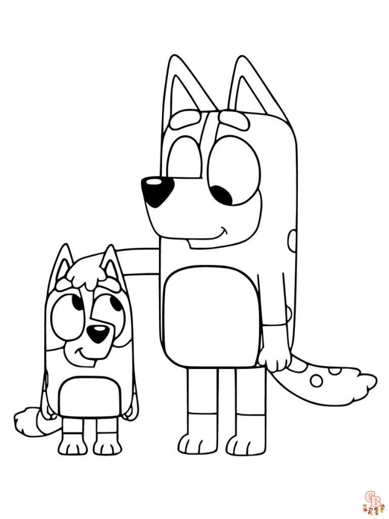 Free Bluey's Mum Coloring Pages to Download & Color