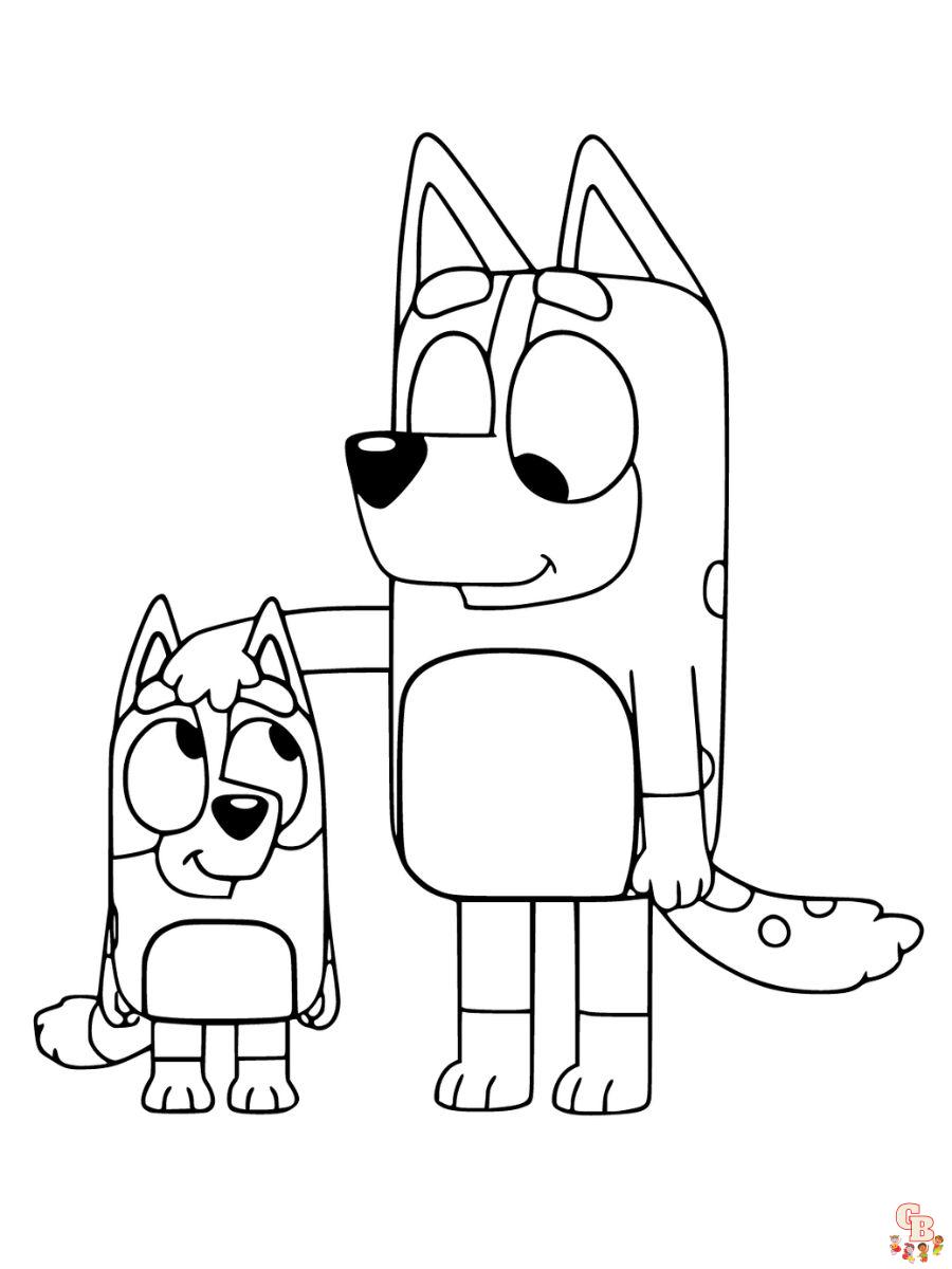 Free bluey mum coloring pages