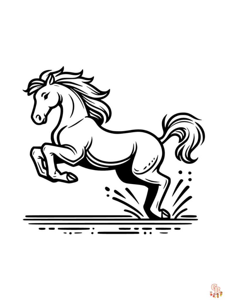 Bucking Horse Coloring Pages for Kids - Fun & Free Download