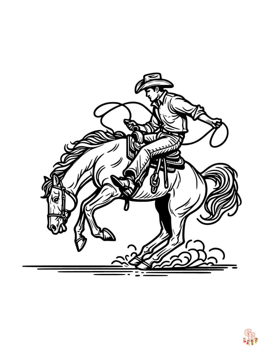 Free bucking horse coloring pages printable
