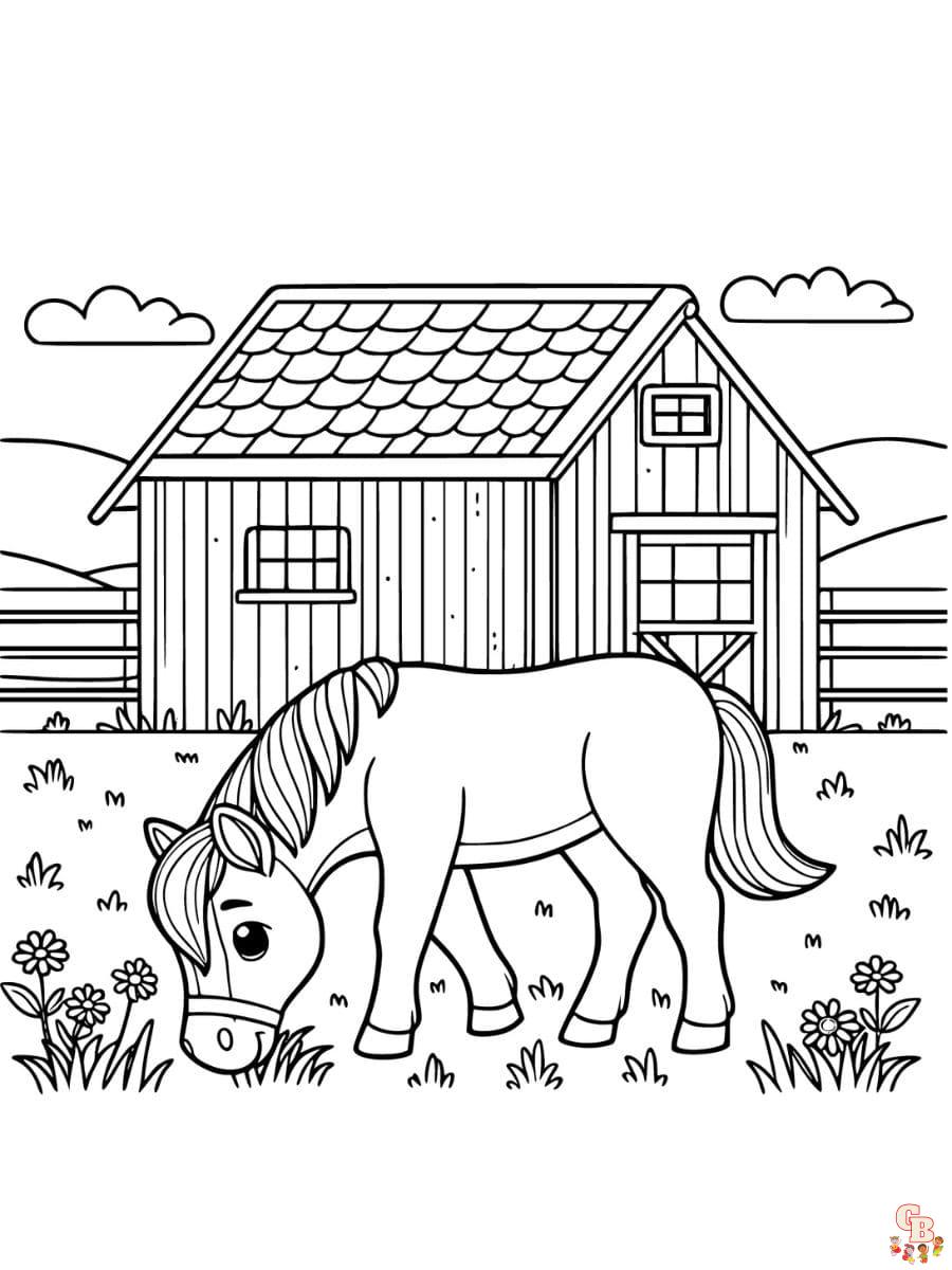 Free cartoon horse coloring pages
