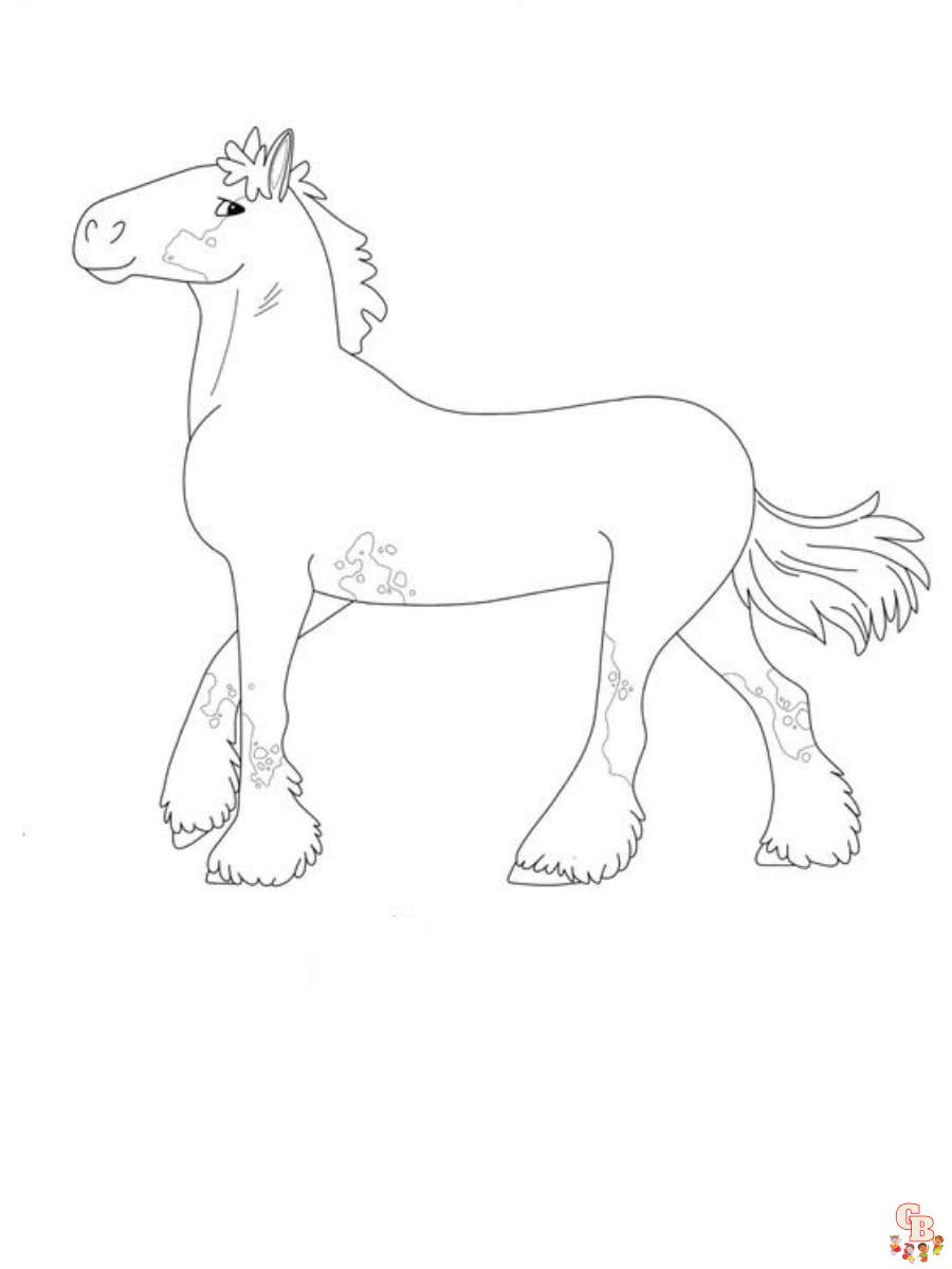 Free clydesdale horse coloring pages printable