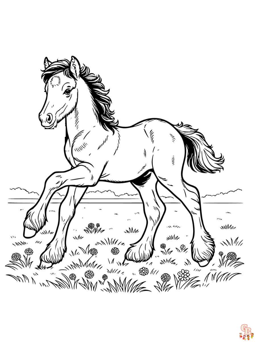 Free clydesdale horse coloring pages