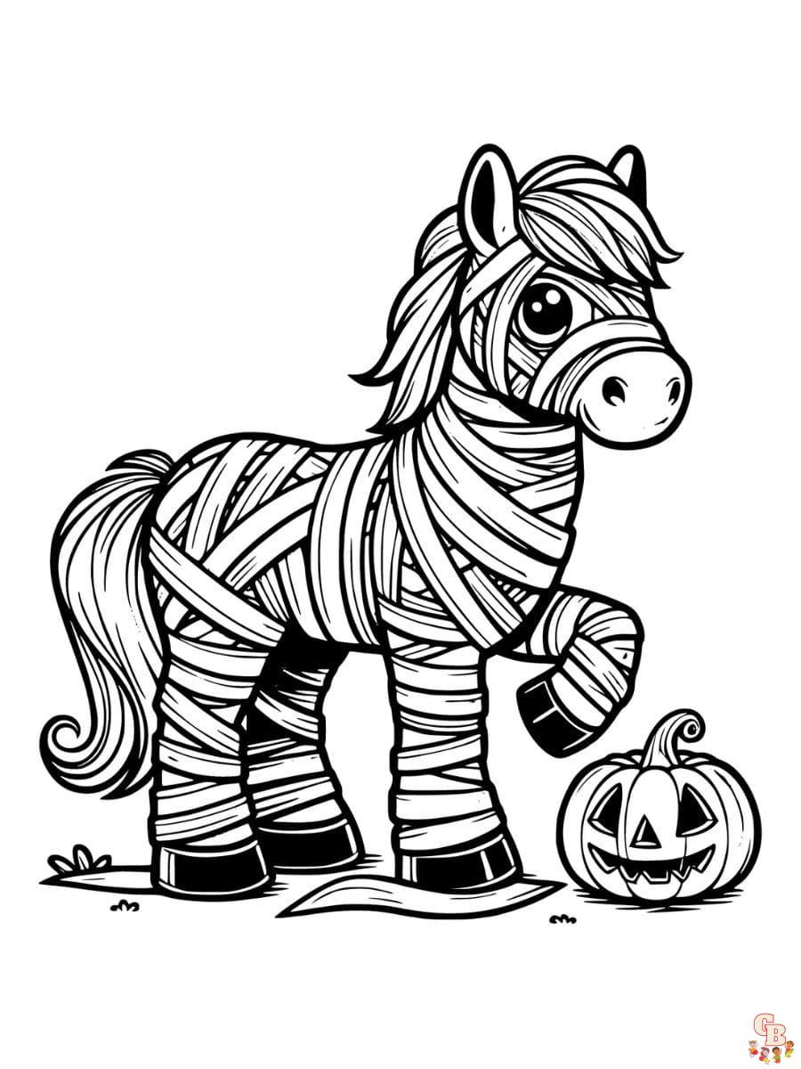 Free halloween horse coloring pages