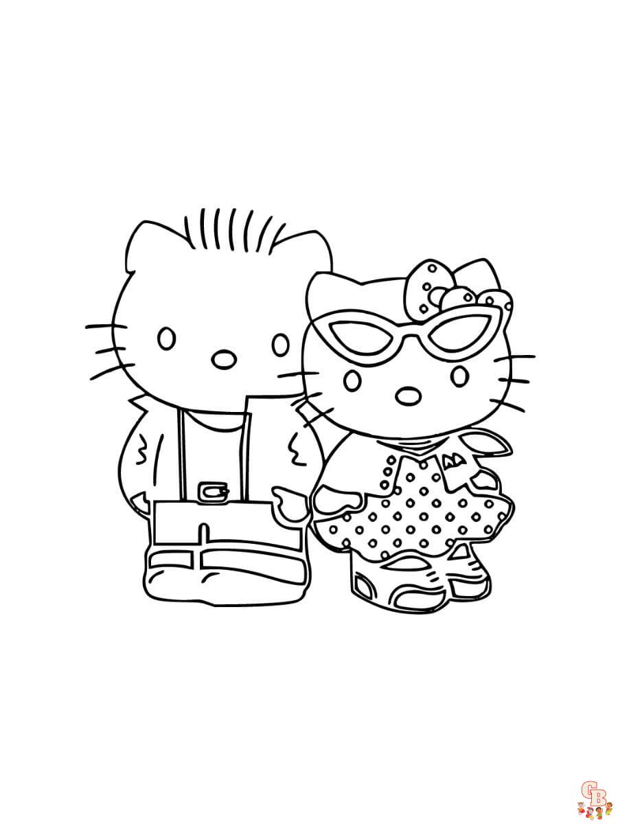 Free hello kitty and dear daniel coloring pages printable
