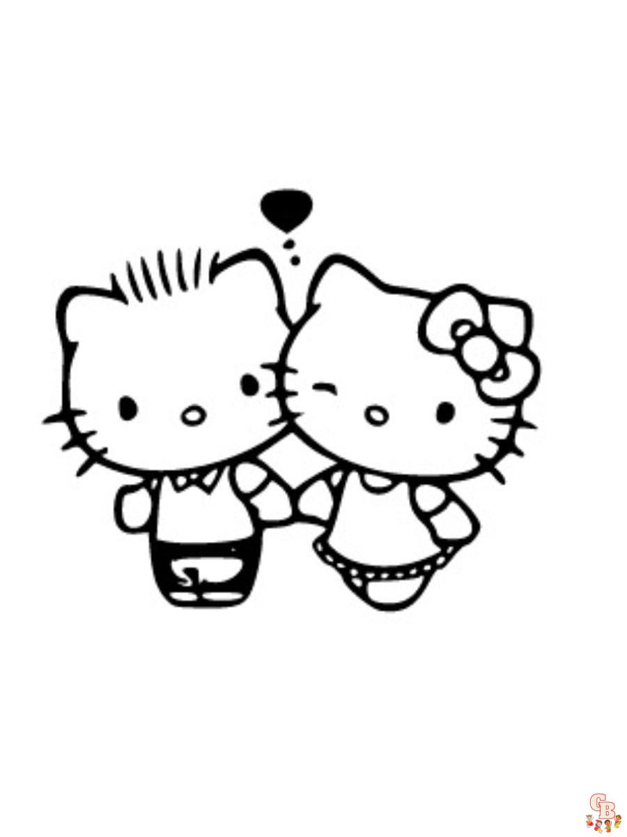 Free hello kitty and dear daniel coloring pages