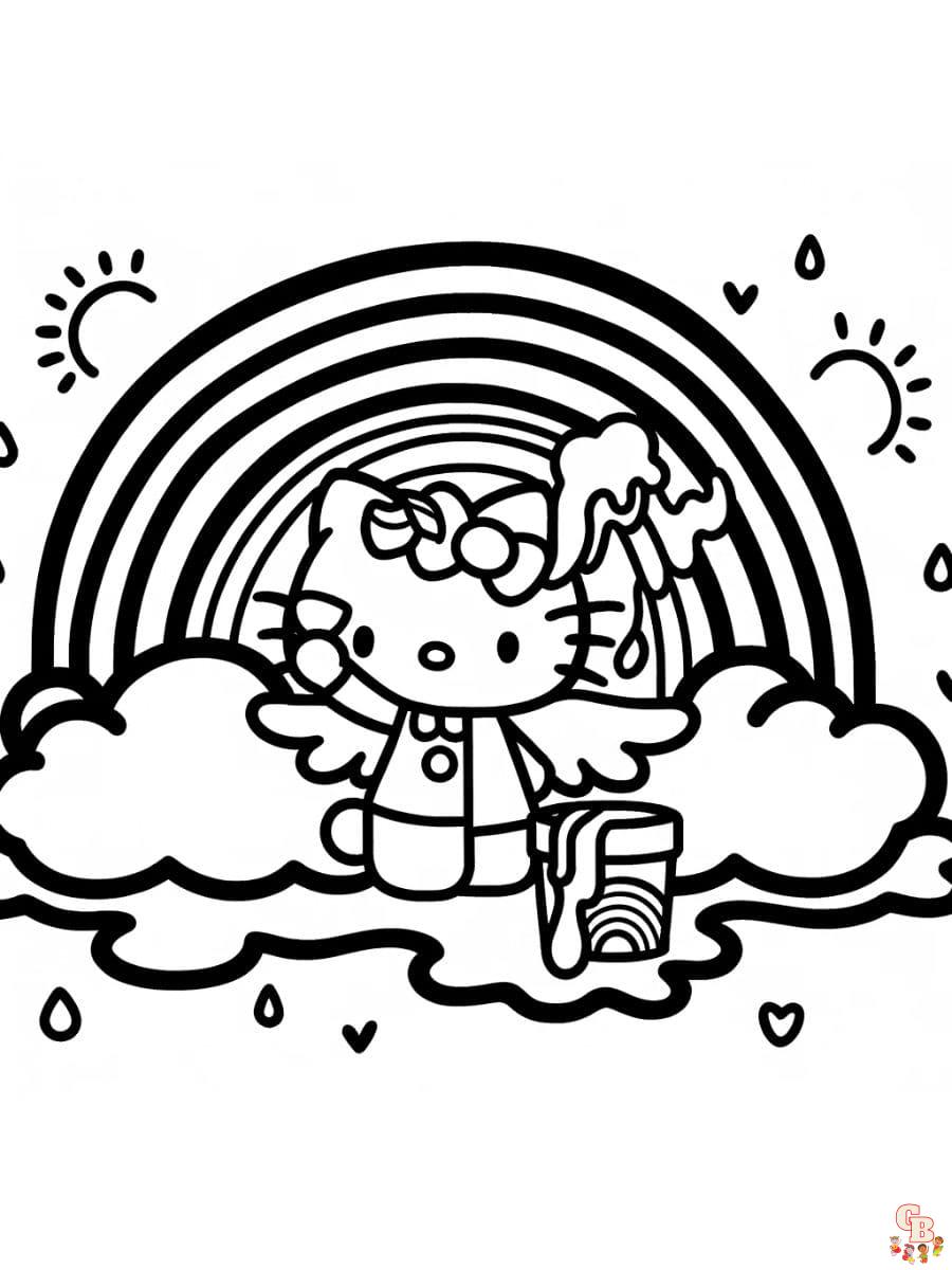 Free hello kitty angel coloring pages easy to print