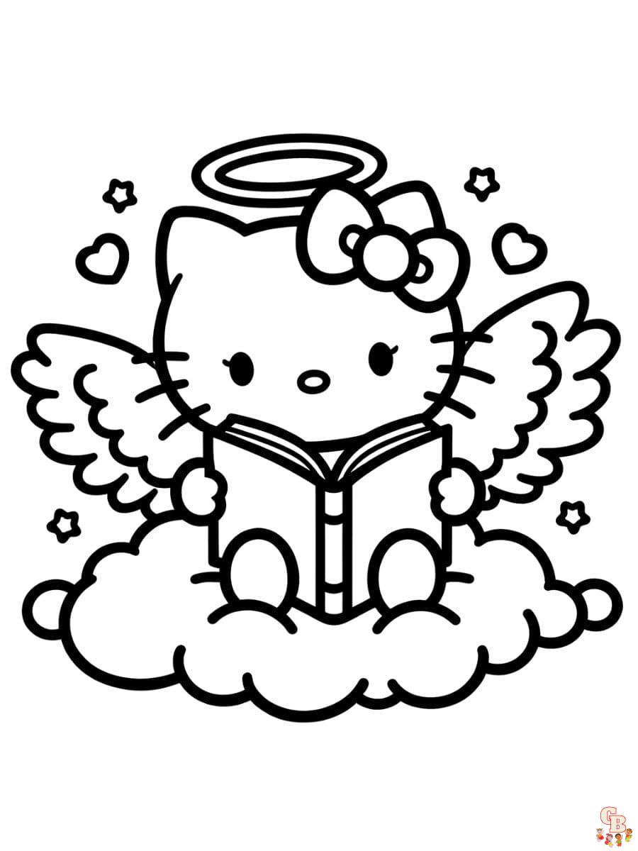 Free hello kitty angel coloring pages for free