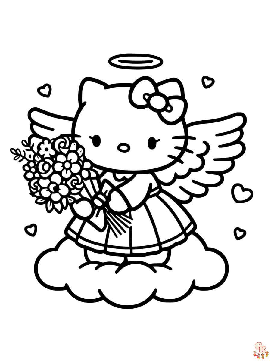Free hello kitty angel coloring pages for printable