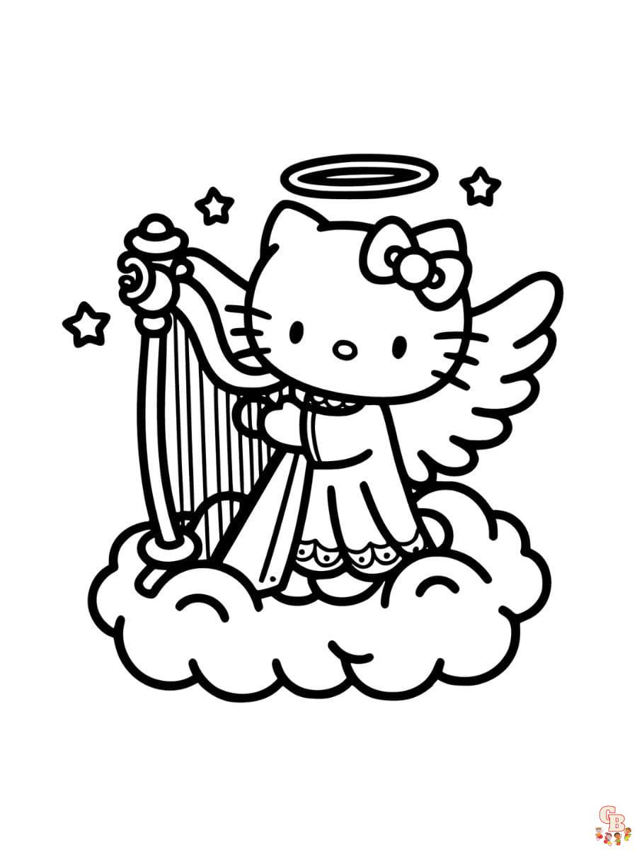 Free hello kitty angel coloring pages to print out