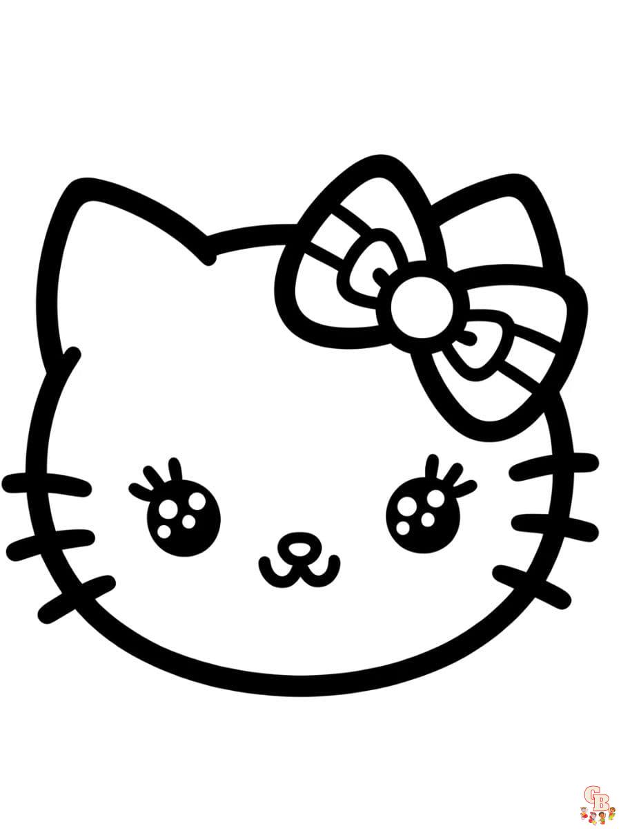 Free hello kitty face coloring pages