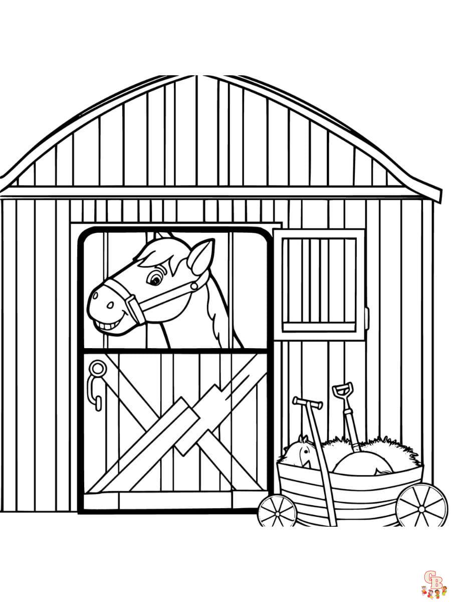 Free horse farm coloring pages