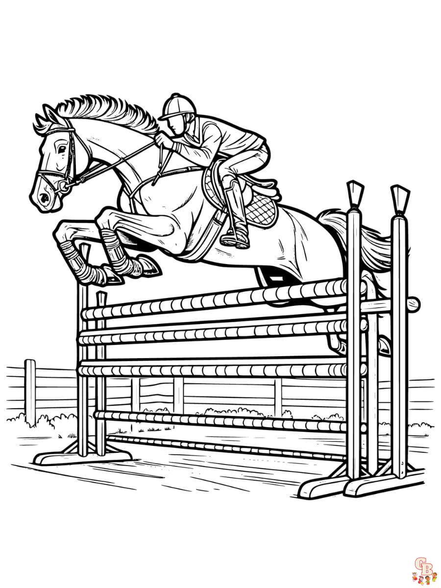 Free horse racing coloring pages