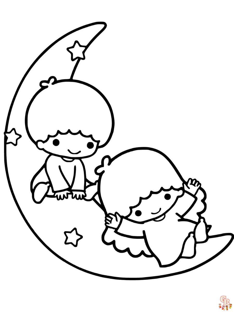 Free little twin stars coloring pages