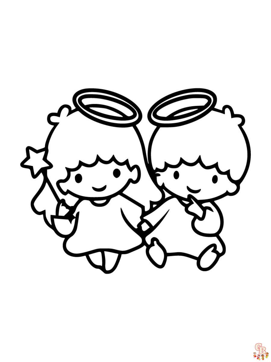 Free little twin stars sanrio coloring pages