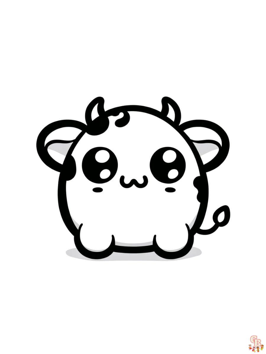 Printable Squishmallow Cow Coloring Pages Free for Kids