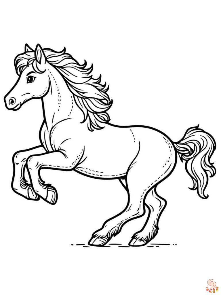 Bucking Horse Coloring Pages for Kids - Fun & Free Download