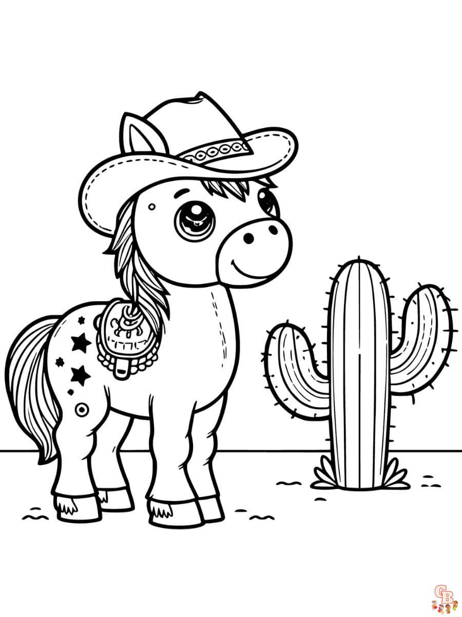 Printable cartoon horse coloring pages