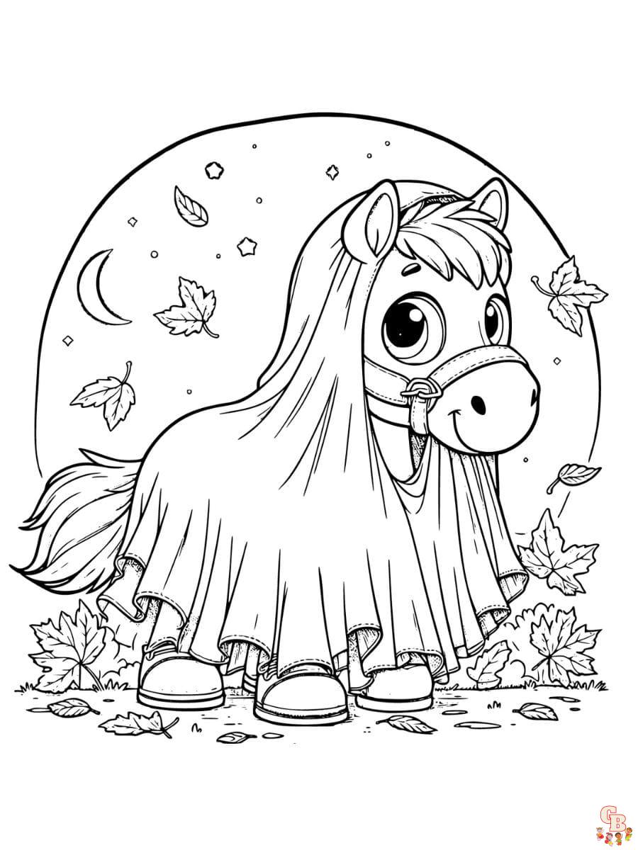 Printable halloween horse coloring pages