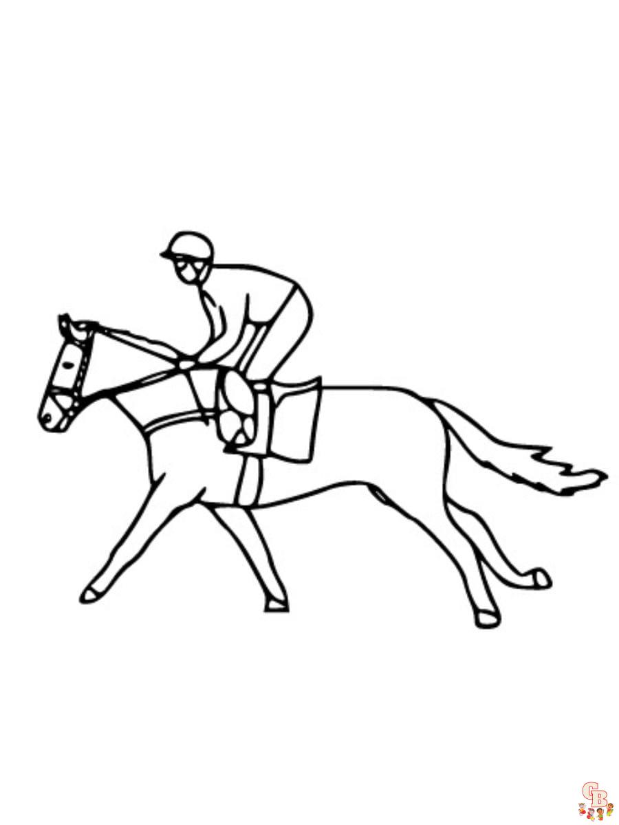 Printable horse racing coloring pages