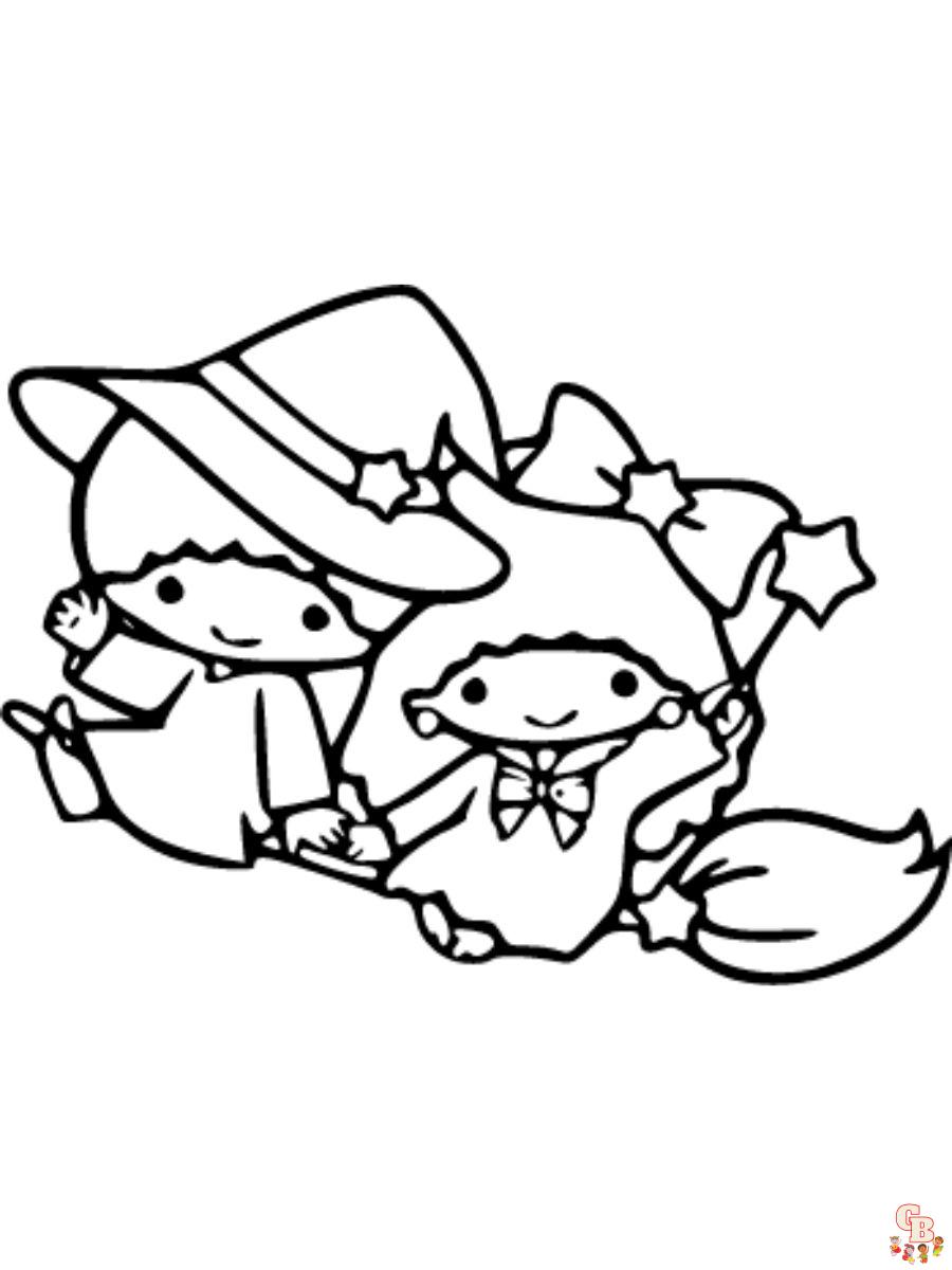 Printable little twin stars coloring pages free