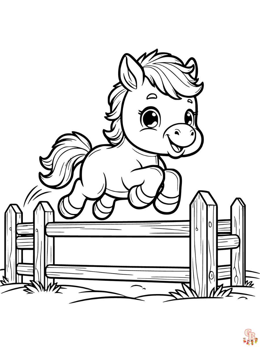 baby horses coloring pages easy