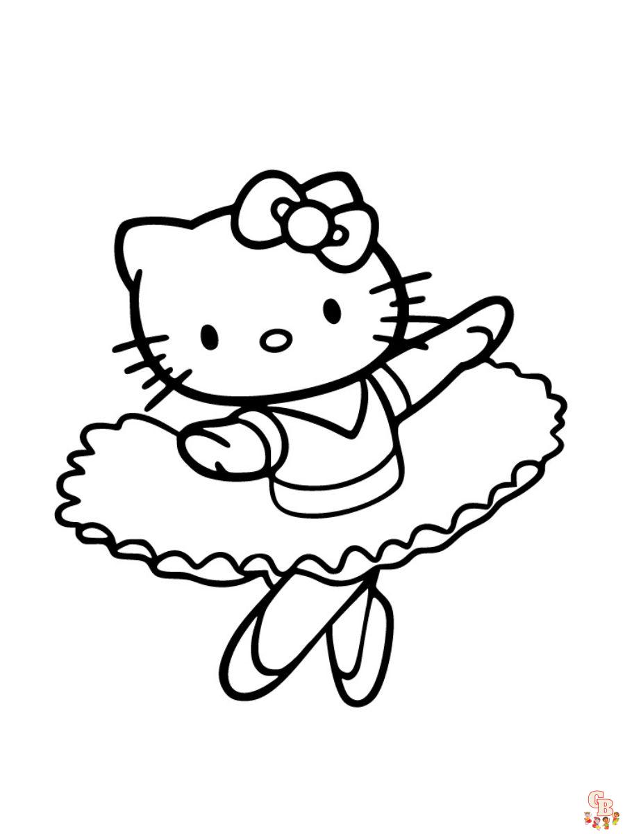ballerina hello kitty coloring pages free