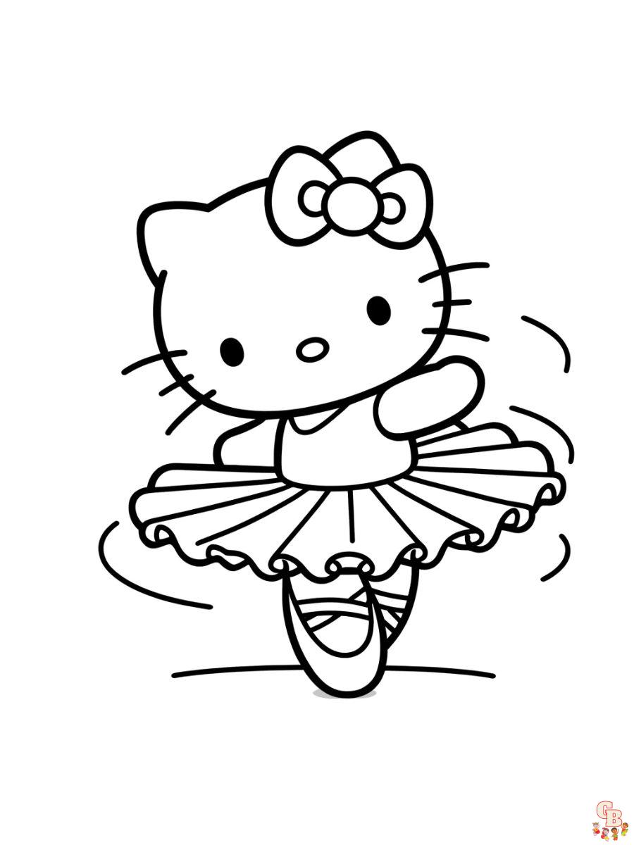 ballerina hello kitty coloring pages printable