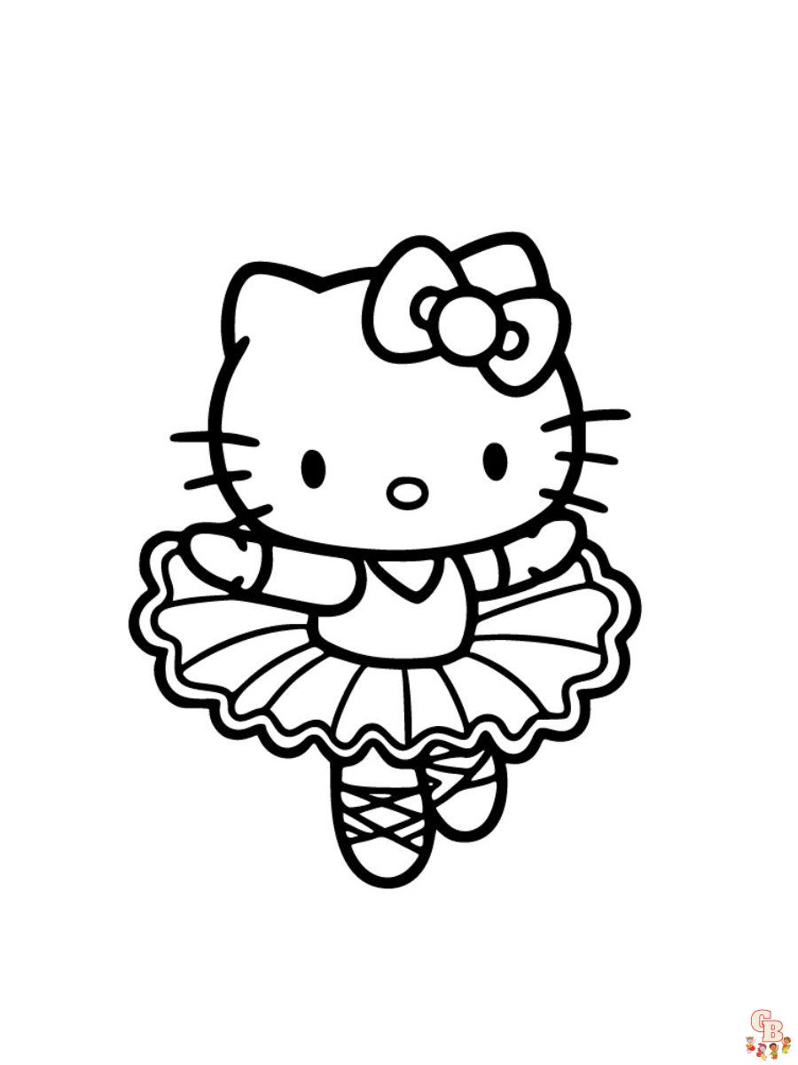 ballerina hello kitty coloring pages