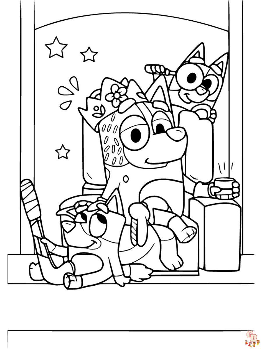 bluey and family coloring pages
