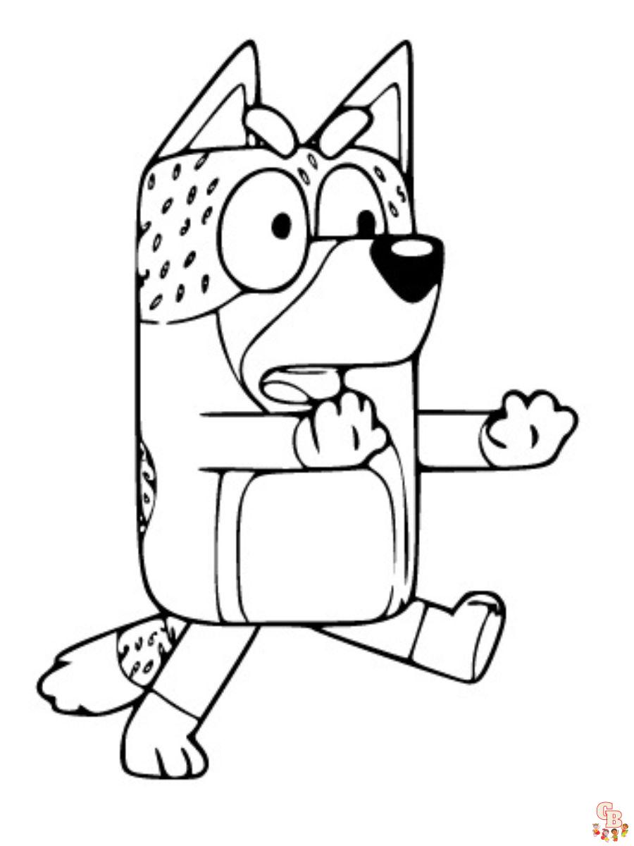 bluey bandit coloring pages free