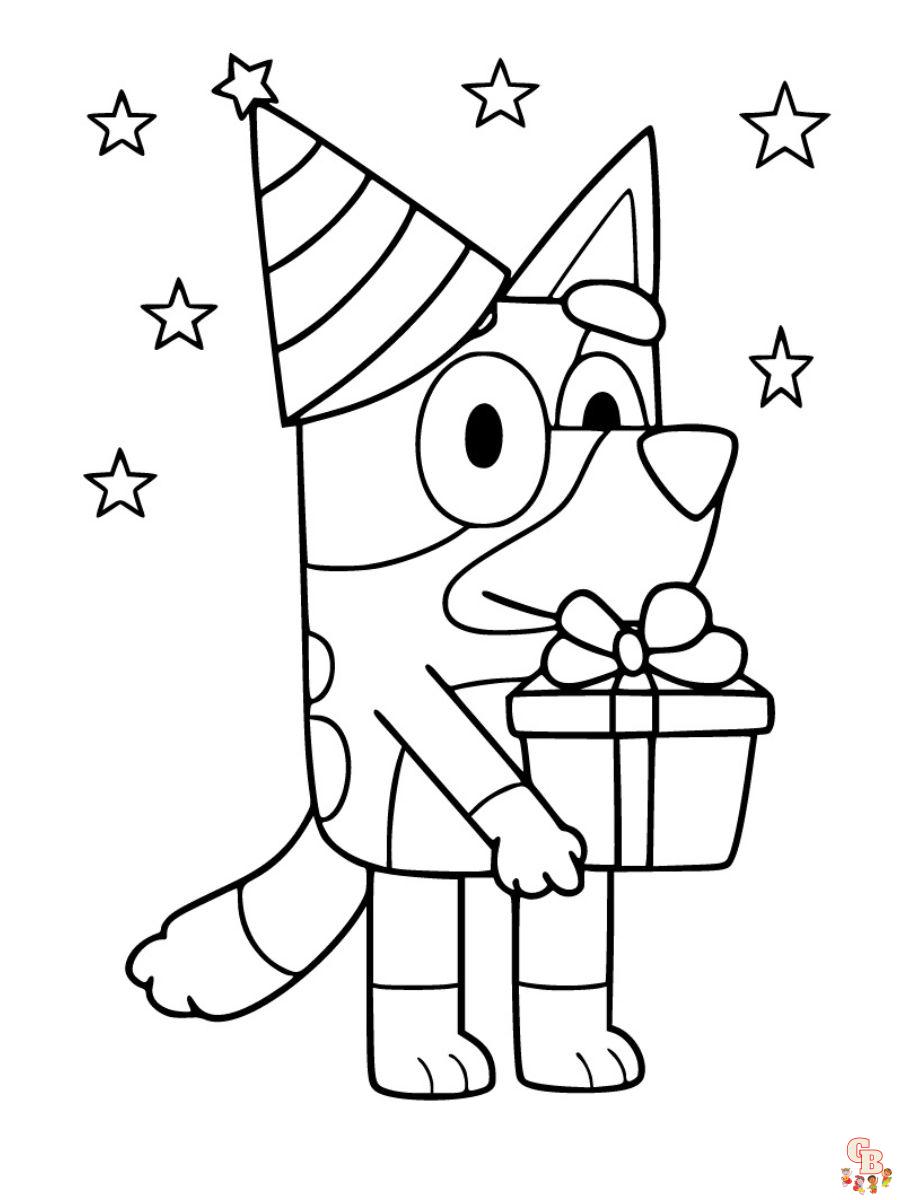 bluey birthday coloring pages