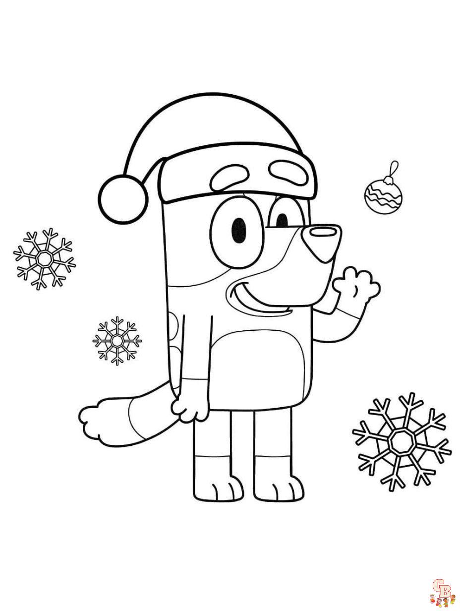 bluey christmas coloring pages
