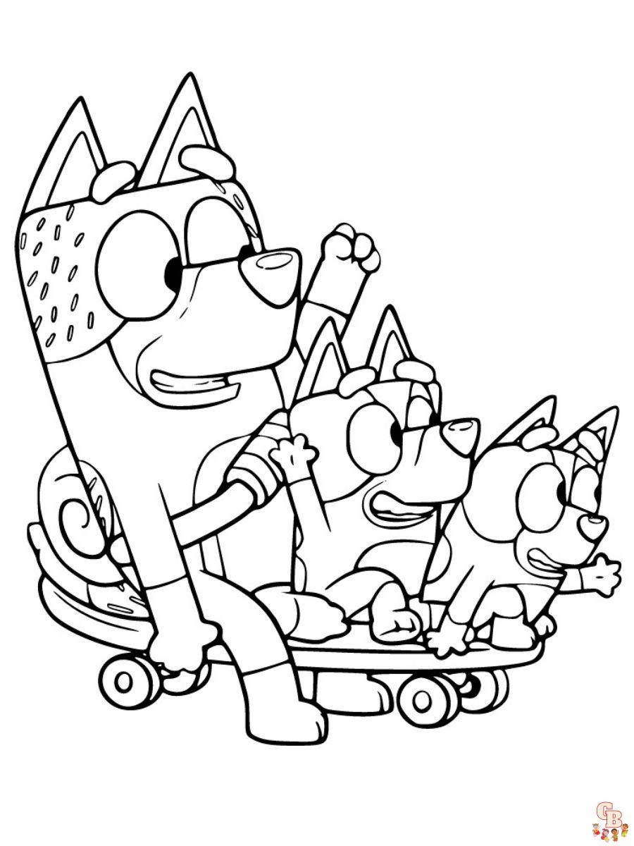bluey coloring pages dad free