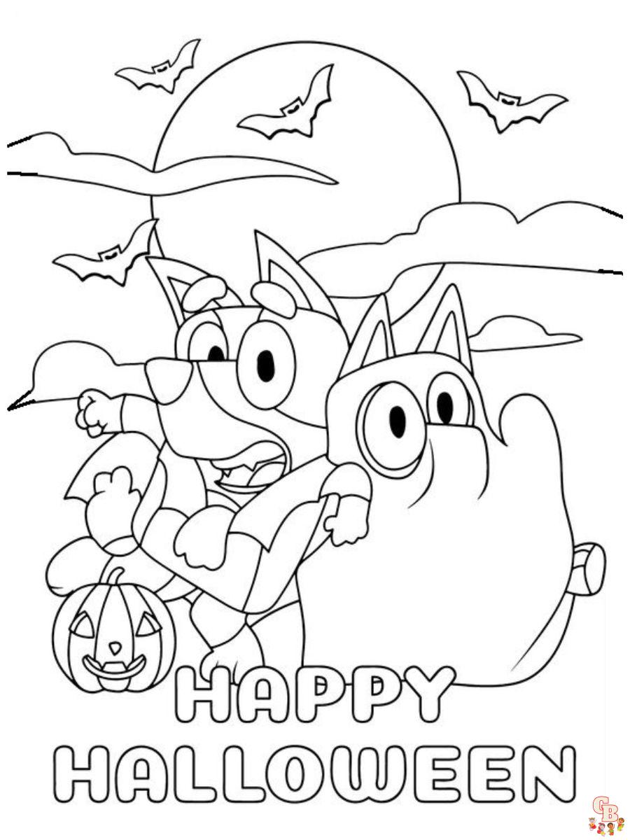bluey coloring pages halloween