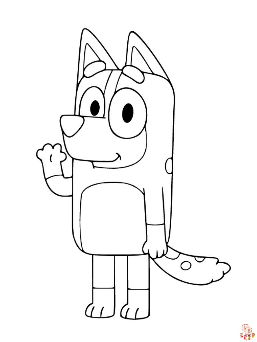 bluey coloring pages mum