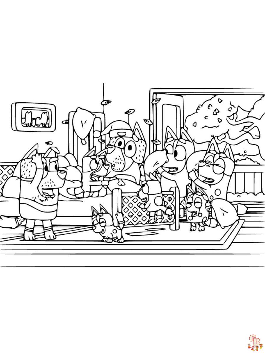 bluey family coloring pages free printable